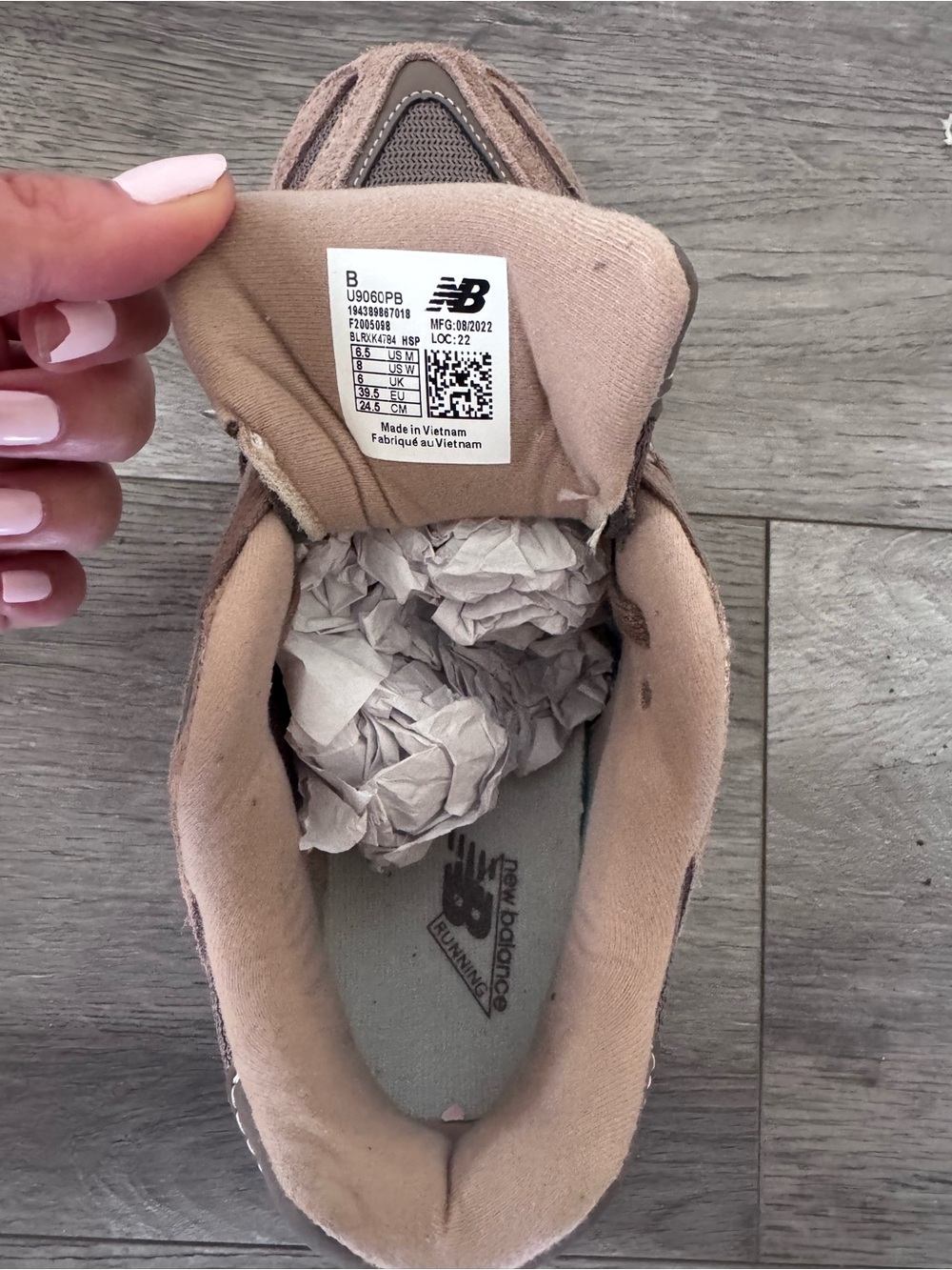 Brand new New Balance Taupe Suede & Mesh Sneaker - Picture 2 of 8